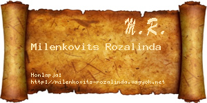 Milenkovits Rozalinda névjegykártya